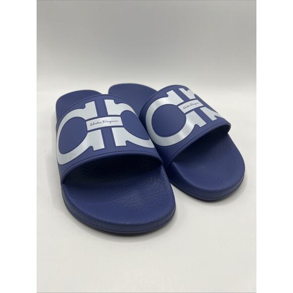 Salvatore Ferragamo Groove II Gancini Sports Pool Slides Purple Women Sz 7.5 US - Picture 1 of 16